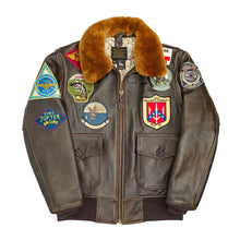 Load image into Gallery viewer, Marvel TOP GUN BLACK Flight BOMBER FAUX LEATHER JACKET Maverick tom cruise  costume