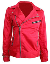 Load image into Gallery viewer, Real Women Red Leather Jacket Riverdale Southside Serpents Madelaine Petsch