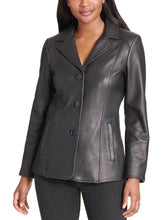 Load image into Gallery viewer, Women&#39;s Notch Collar Genuine Leather Jacket