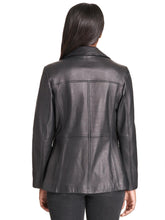 Load image into Gallery viewer, Women&#39;s Notch Collar Genuine Leather Jacket