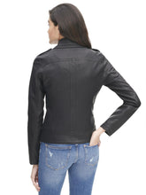 Load image into Gallery viewer, Women&#39;s Faux Leather Cycle Jacket Quilted Sleeves