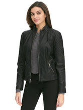 Load image into Gallery viewer, Women&#39;s Side Lace-Up Faux Leather Jacket