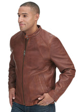 Load image into Gallery viewer, Vintage Multi Seam Snap Tab Leather Moto Jacket