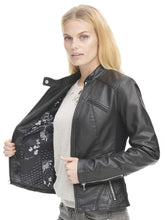 Load image into Gallery viewer, Women&#39;s FauxcLeather Scuba Jacket with Chest Pockets