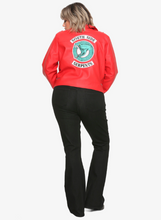 Load image into Gallery viewer, RIVERDALE CHERYL SOUTHSIDE SERPENTS FAUX LEATHER RED GIRLS JACKET PLUS SIZE HOT TOPIC EXCLUSIVE