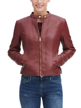 Load image into Gallery viewer, Women&#39;s Faux Leather Front Zip Jacket