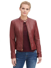 Load image into Gallery viewer, Women&#39;s Faux Leather Front Zip Jacket