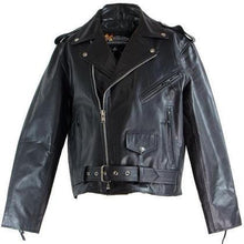 Load image into Gallery viewer, Xelement B7100 &#39;Classic&#39; Men&#39;s Black TOP GRADE Leather Motorcycle Biker Jacket
