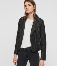 Load image into Gallery viewer, Women&#39;s CARGO LEATHER BIKER JACKET