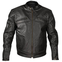 Load image into Gallery viewer, Xelement XSPR105 &#39;The Racer&#39; Mens Black Armored Leather Racing Jacket