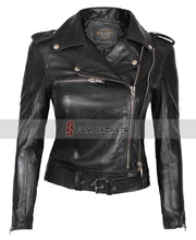 Load image into Gallery viewer, Womens Black Motorcycle Style Jacket