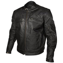 Load image into Gallery viewer, Xelement XSPR105 &#39;The Racer&#39; Mens Black Armored Leather Racing Jacket
