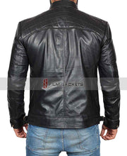 Load image into Gallery viewer, Johnson Black Mens Leather Jacket