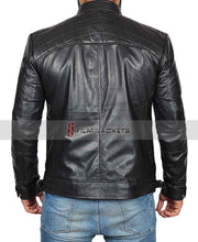 Load image into Gallery viewer, Johnson Black Mens Leather Jacket