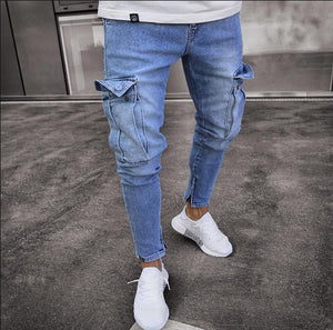 Clearance Jeans for Men Men's Side Pocket Pencil Jeans Skinny