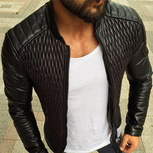 Load image into Gallery viewer, Fashion men leather jacket Spring autumn Casual PU coat mens motorcycle leather jacket